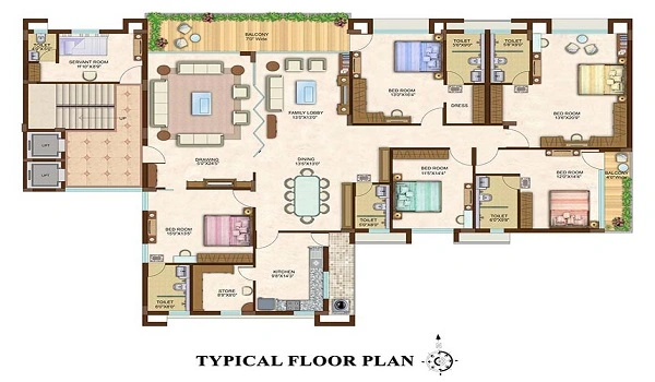 Featured Image of 5 BHK Apartment Floor Plan